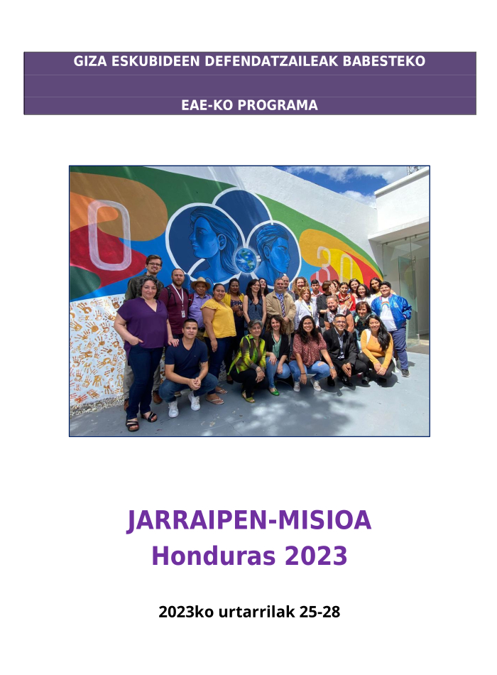 HONDURAS 2023 Misio Txostena